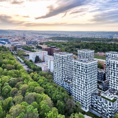 Prague Apartment In Residential Tower - Parking Exterior photo
