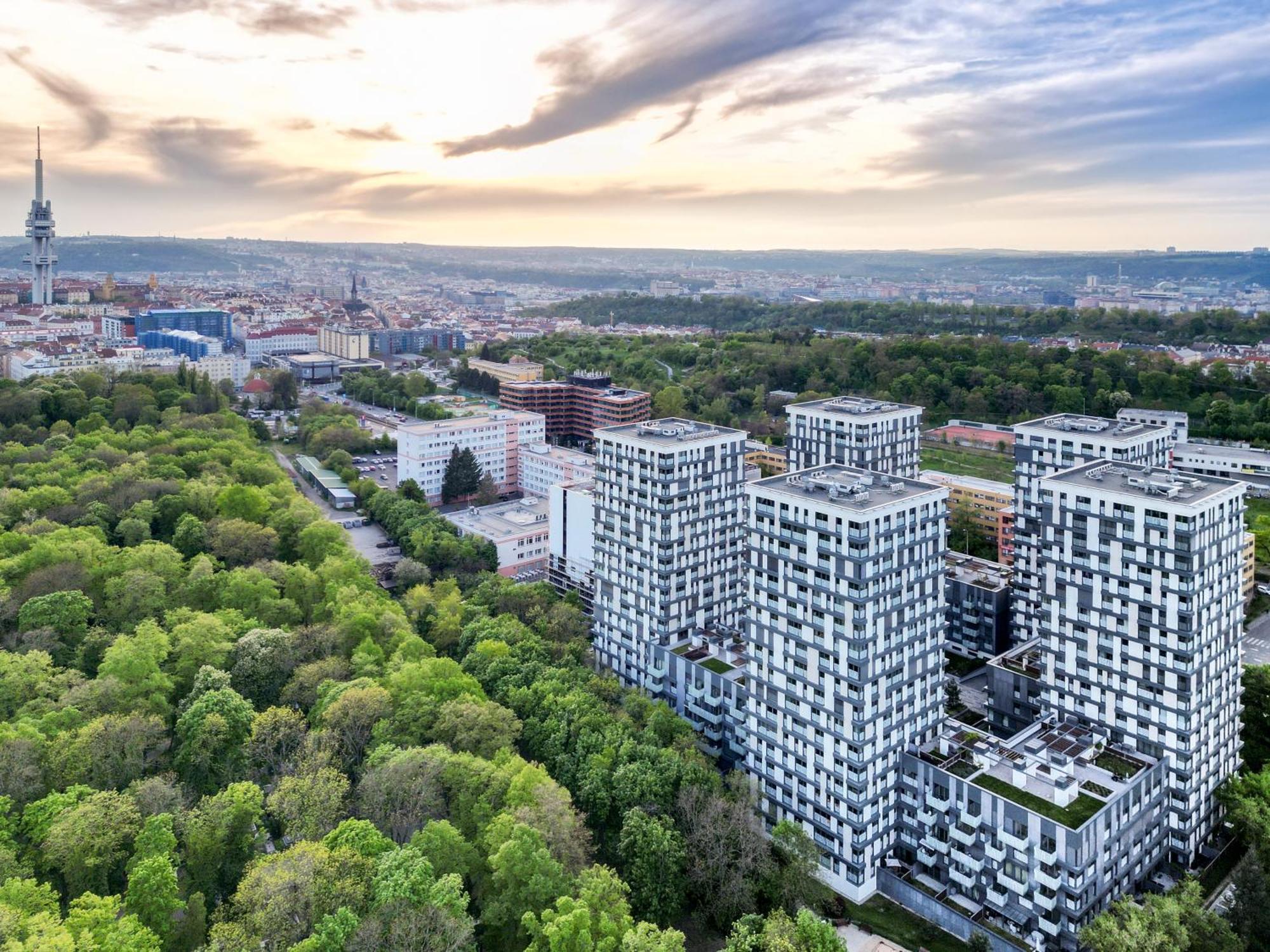 Prague Apartment In Residential Tower - Parking Exterior photo