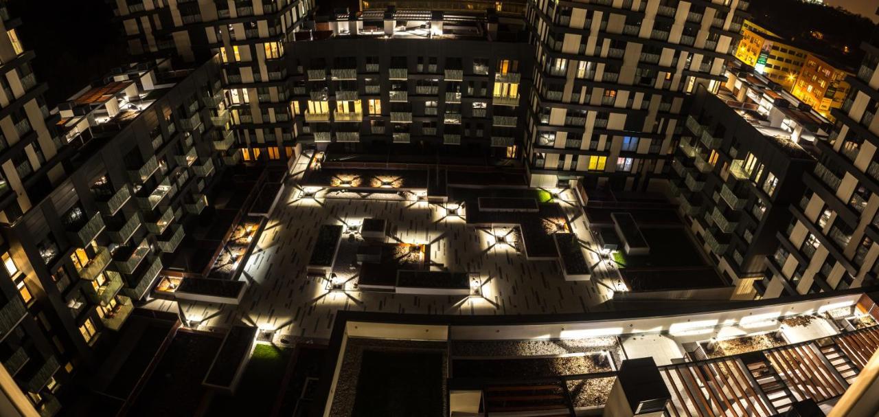 Prague Apartment In Residential Tower - Parking Exterior photo